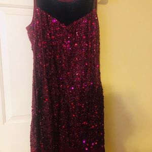 Women’s sheer mesh sequin dress short sleeve